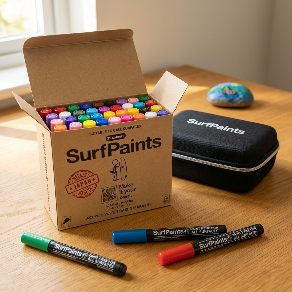 Surfpaints Complete Art Studio Kit. Full Acrylic Marker Range with Weatherproof Formula for All Surfaces Surfpaints