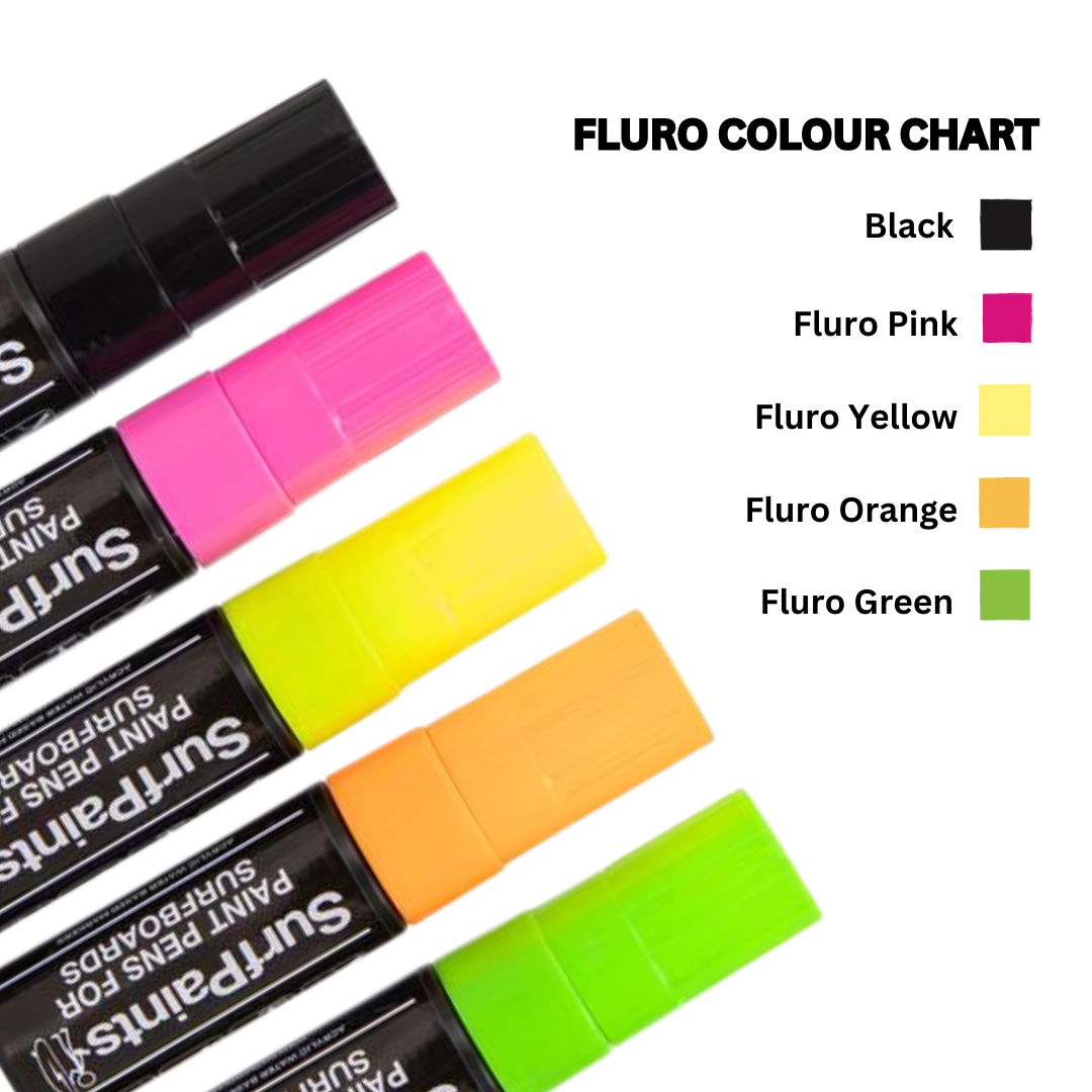 Fluro Acrylic Paint Pens - Size 15mm Square Nibs