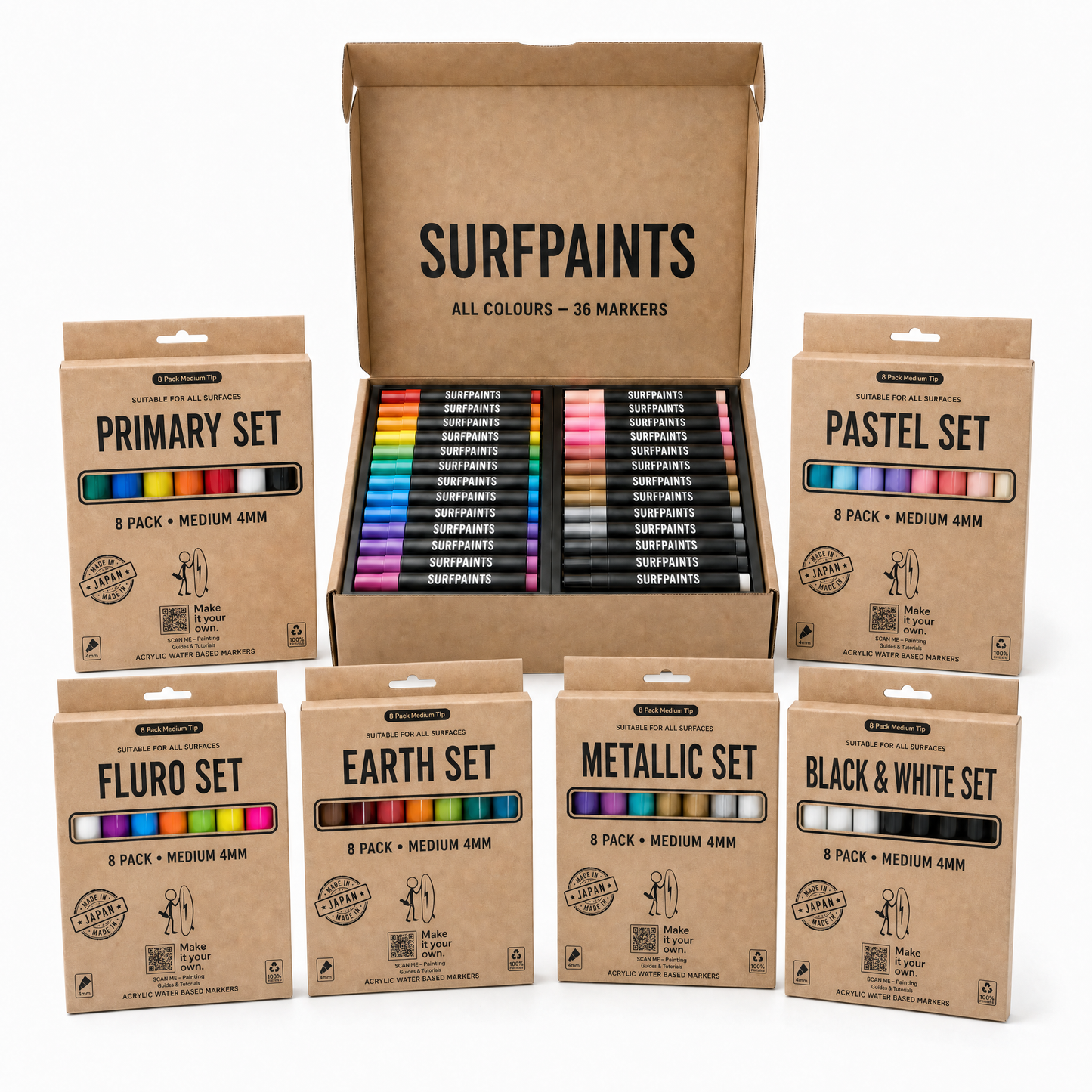 Surfpaints Full Medium Tip Acrylic Marker Bundle