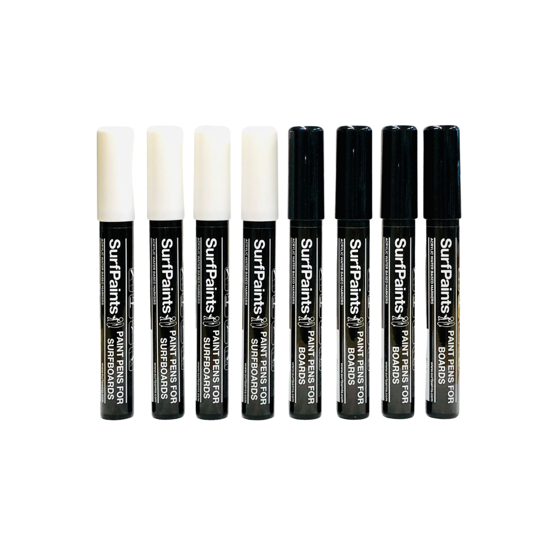Black & White Acrylic Paint Pens - 4mm Durable Bullet Nibs for All Surfaces – Premium Japanese Quality