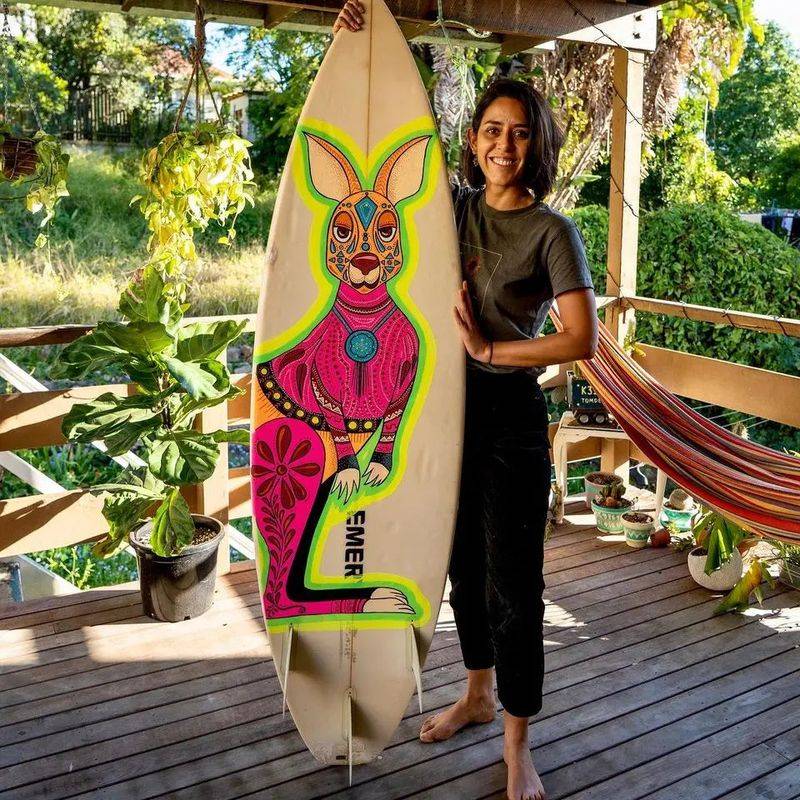 Surfboards painted with Surfpaints