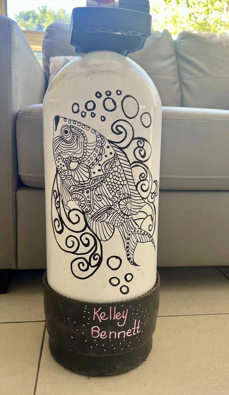 Painted scuba tank