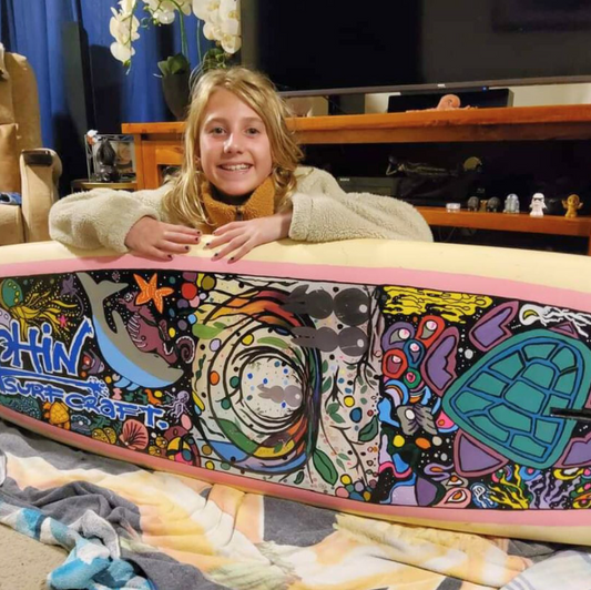Proud Mum Shares 11-Year-Old Daughter's Inspiring Junior Lifeguard and Surfboard Art Story