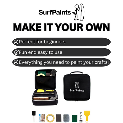 All-in-One Bamboo Surfboard Art Kit: DIY Surface Prep, Paint & Customise - Includes Primary & Pastel Acrylic Sets