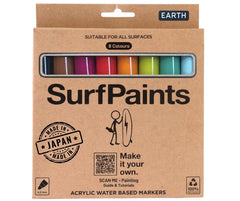 Earth Acrylic Paint Pens - 4mm Durable Bullet Nibs for All Surfaces – Premium Japanese Quality Surfpaints