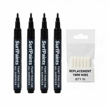 NEW PRODUCT SPECIAL: 4 Pack Fine Tips Size 1mm + Replaceable Nibs Surfpaints