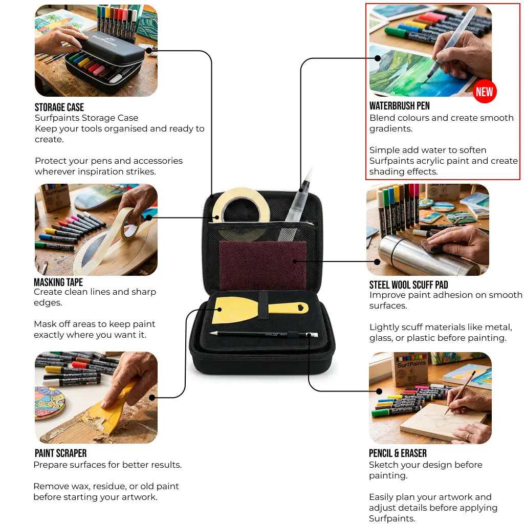 Surfpaints Storage Case - Includes Paint Accessories Surfpaints