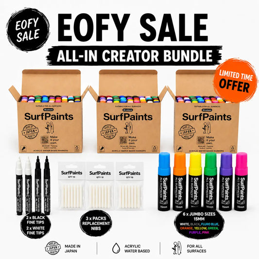 Surfpaints Creator Bundle – 3 Full 35 Colour Paint Pen Boxes + Artist Essentials Kit Surfpaints