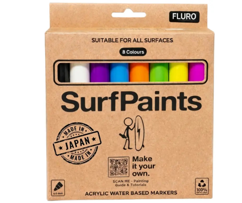 Fluro Acrylic Paint Pens - 4mm Durable Bullet Nibs for All Surfaces – Premium Japanese Quality Surfpaints