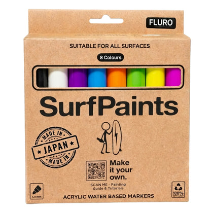Fluro Acrylic Paint Pens - 4mm Durable Bullet Nibs for All Surfaces – Premium Japanese Quality Surfpaints