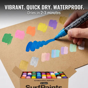 Surfpaints Full Range of Acrylic Paint Pens Size 4mm Bullet - Special Edition Art Collections Box Surfpaints
