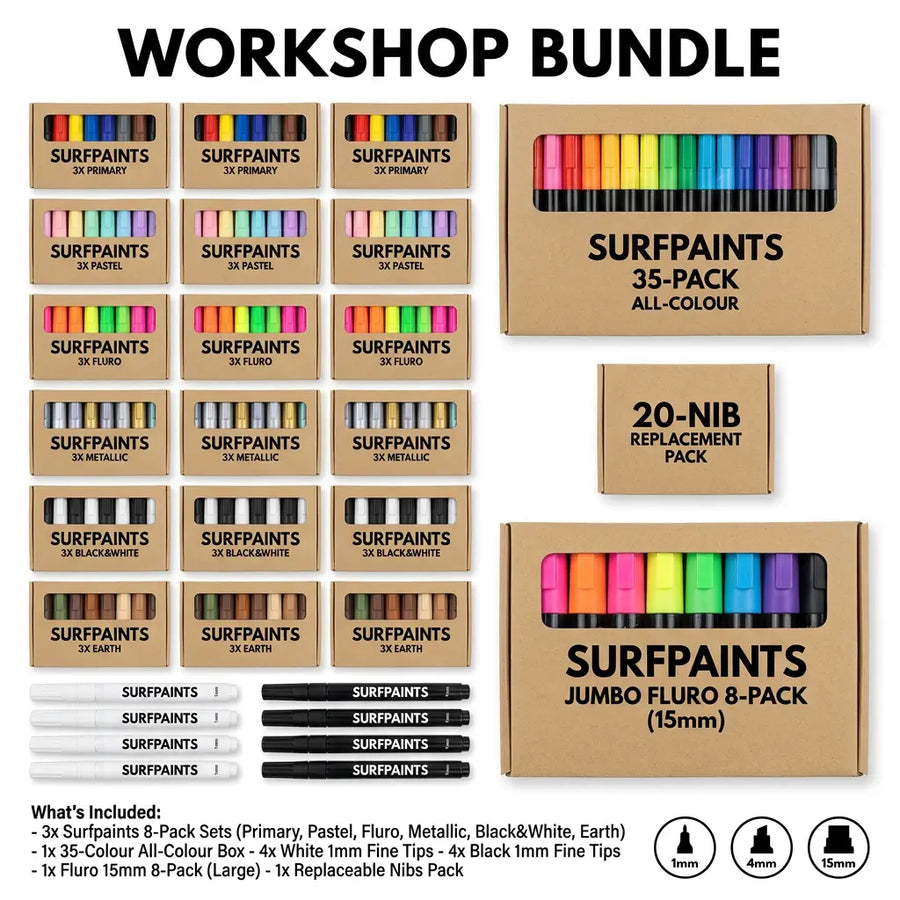 Surfpaints Workshop bulk marker pack