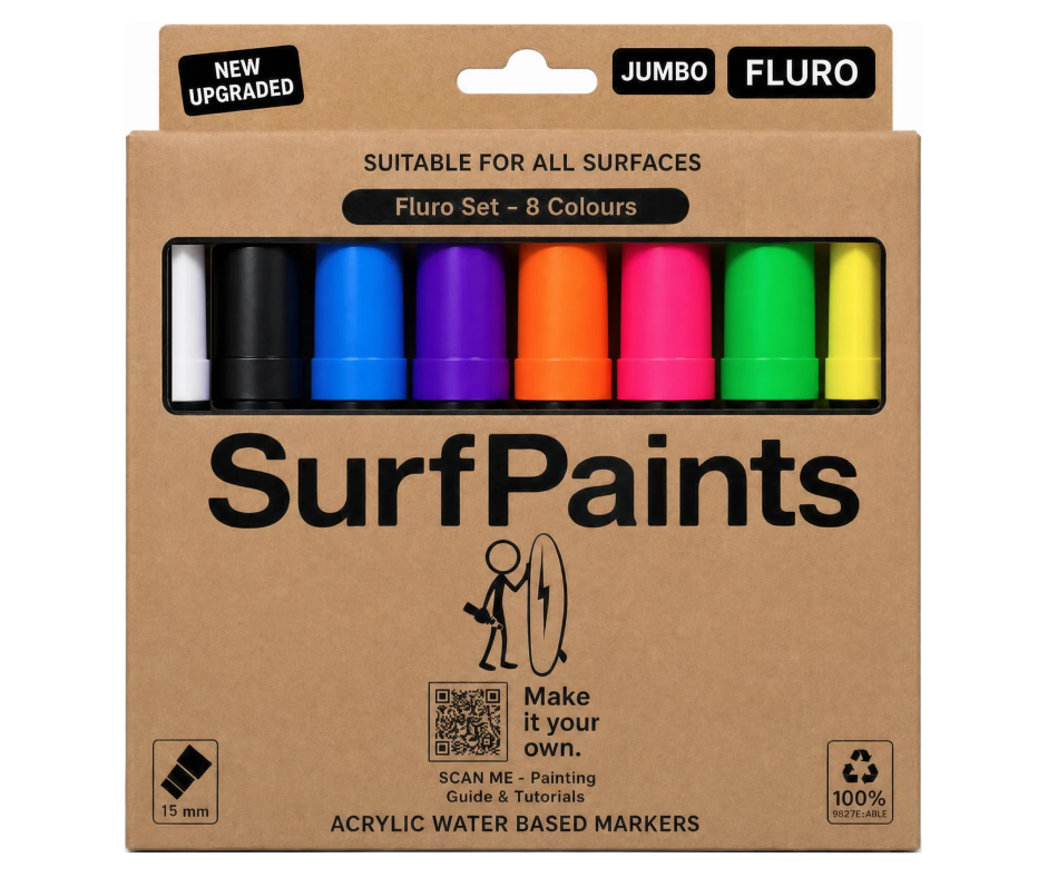 Fluro Acrylic Paint Pens - 15mm Jumbo Wide Nibs for All Surfaces – Premium Japanese Quality