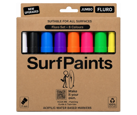 Fluro Acrylic Paint Pens - 15mm Jumbo Wide Nibs for All Surfaces – Premium Japanese Quality