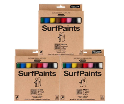 Primary Acrylic Paint Pens – 4mm Durable Bullet Nibs for All Surfaces – Premium Japanese Quality Surfpaints
