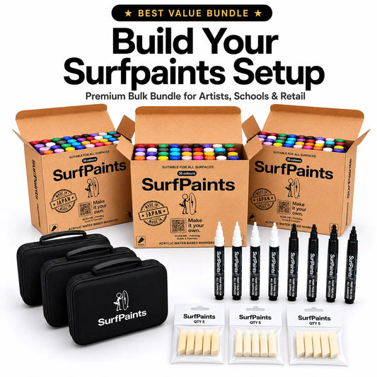 Surfpaints Creator Bundle – 3 Full 35 Colour Paint Pen Boxes + Artist Essentials Kit Surfpaints