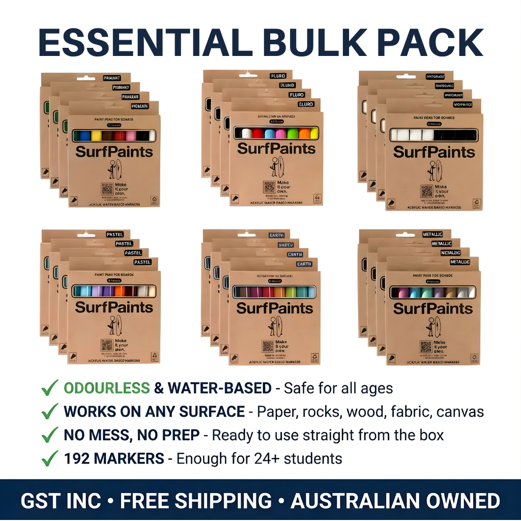Surfpaints Essential Bulk Buy Bundle 192 Acrylic Markers Wholesale Pricing Surfpaints