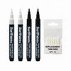 FINE TIP SPECIAL: 4 Pack Black & White Size 1mm + Replaceable Nibs Surfpaints