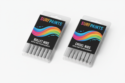 merge nib packets together in one product image using bullet and chisel packet from surfpaints