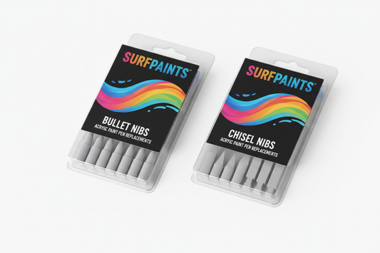 merge nib packets together in one product image using bullet and chisel packet from surfpaints
