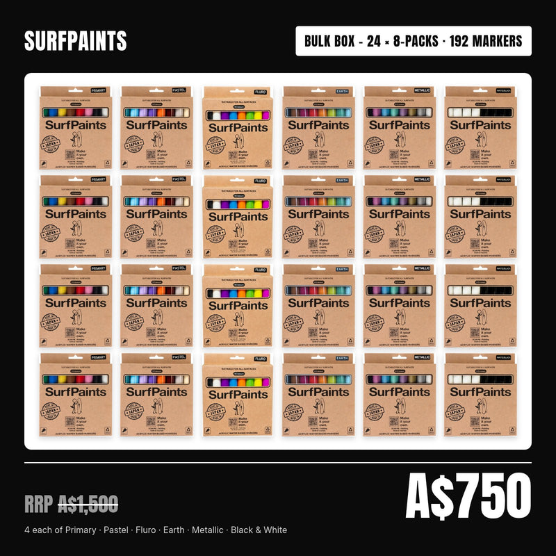 Surfpaints Event Pack bulk box – 24 × 8-packs, 192 acrylic paint markers