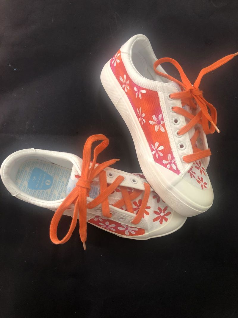 Customer-painted sneakers